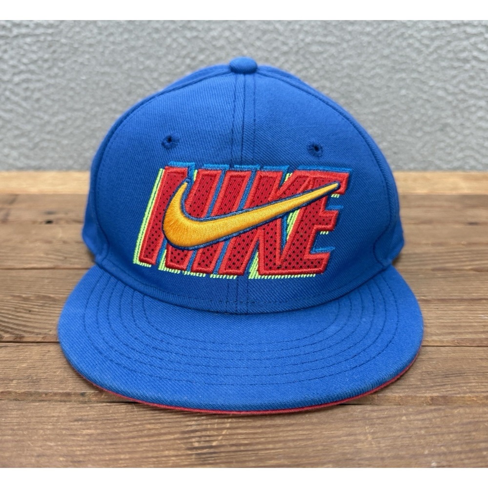 Nike Hat Adult Blue Red‎ Snapback Cap Embroidered Logo Skater Grunge Swoosh Mens